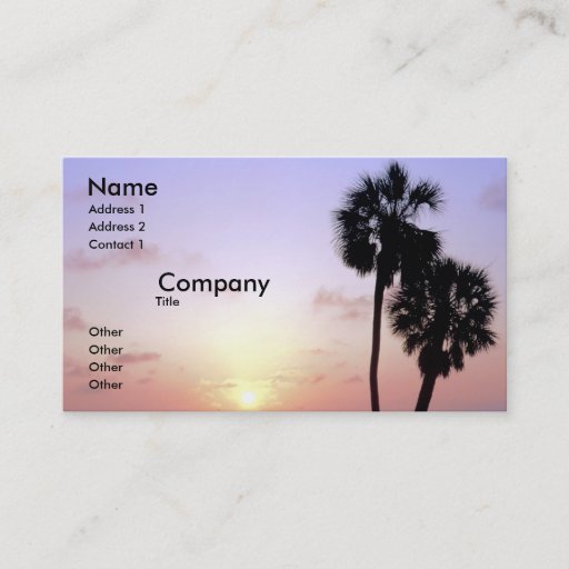 Customizable Two Palm Trees Business Card