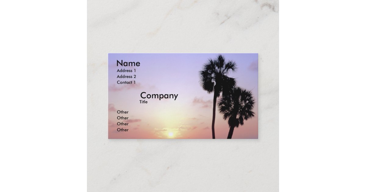 Two Palm Trees Business Card | Zazzle
