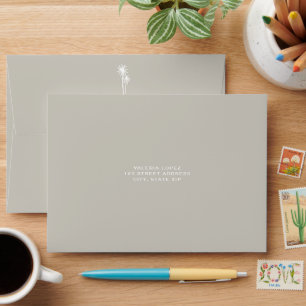 Two Palm Trees Island Wedding Envelope