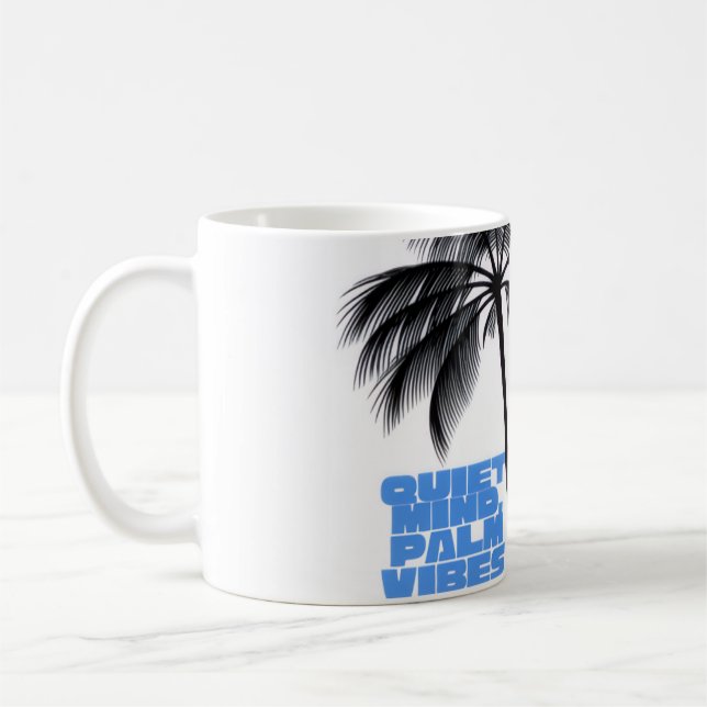 Two Palm Trees Wall Art | Tropical Minimalist Coffee Mug (Left)