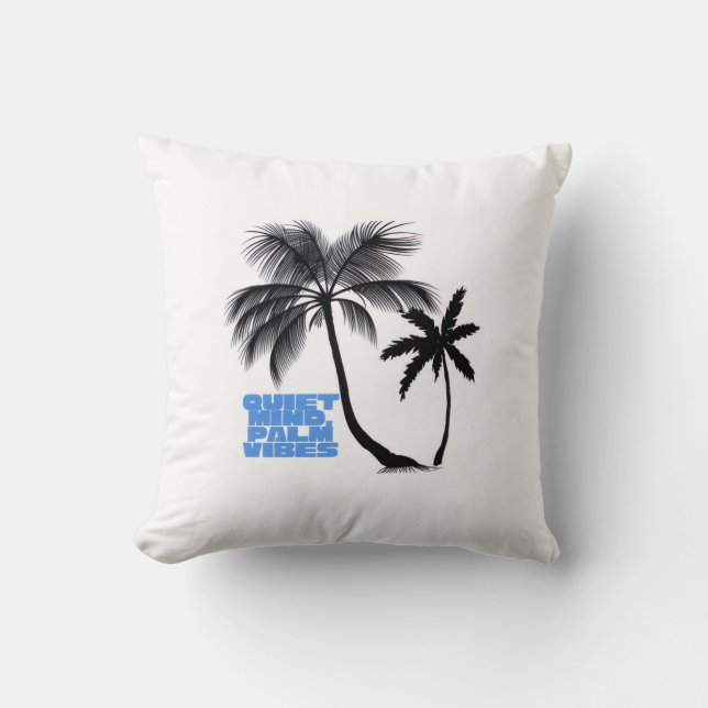 Two Palm Trees Wall Art | Tropical Minimalist Throw Pillow (Front)