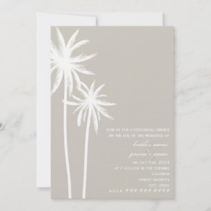 Two Palm Trees Wedding Rehearsal Dinner Invitation