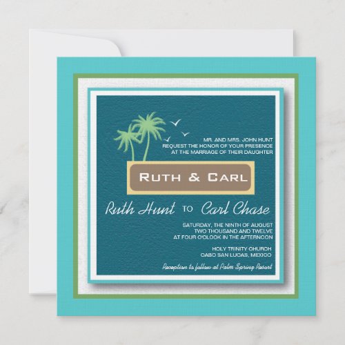 Two Palms _ Beach Wedding Invitations