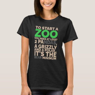 Two Pandas A Grizzly And A Polar Bear Zookeeper T-Shirt