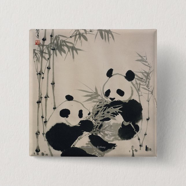 Two Pandas Button (Front)