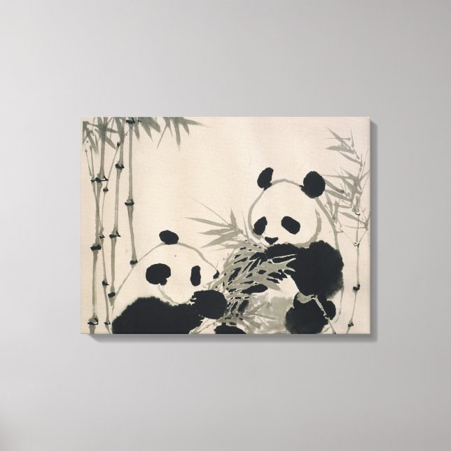 Two Pandas Canvas Print (Front)