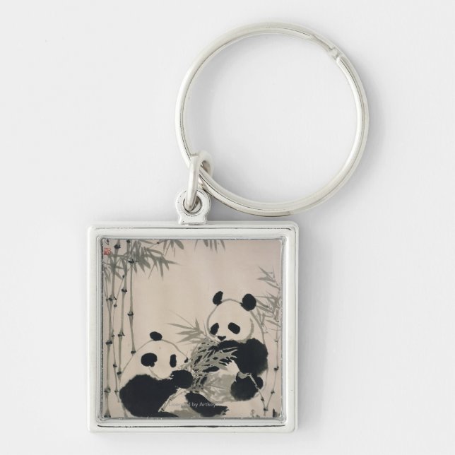 Two Pandas Keychain (Front)
