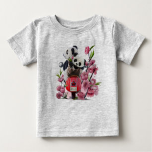 Two pandas ride a moped baby T-Shirt