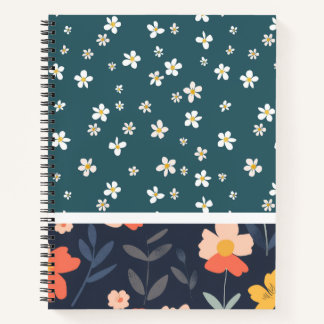 Two-Panel Floral Artwork Notebook