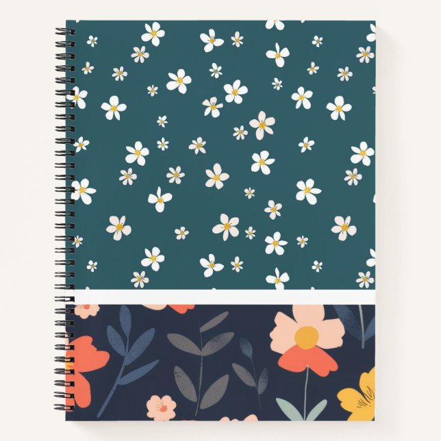 Two-Panel Floral Artwork Notebook (Front)
