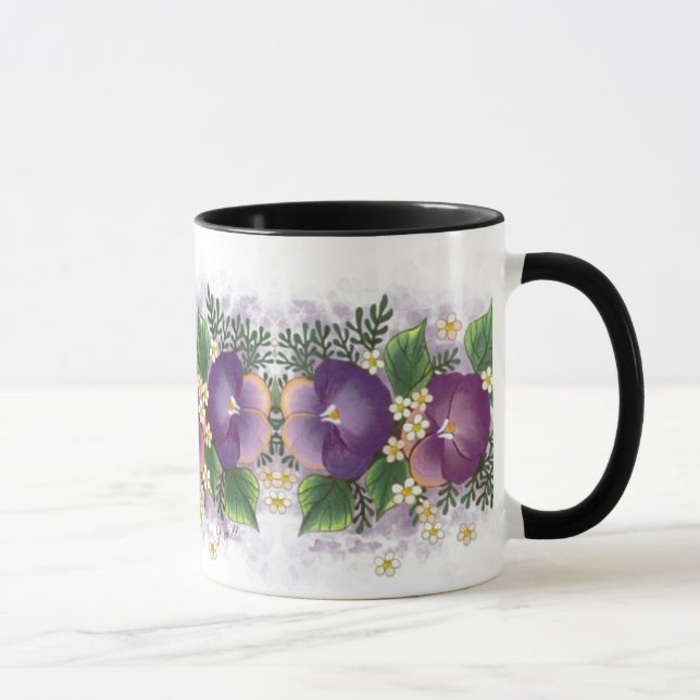 Two Pansies ... Thinking of you! Mug (Right)