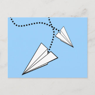 Two Paper Airplanes Postcard