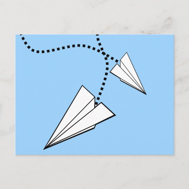 Two Paper Airplanes Postcard (Front)