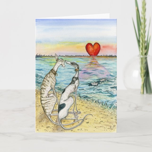 "Two paper boats" Holiday Card (Front)