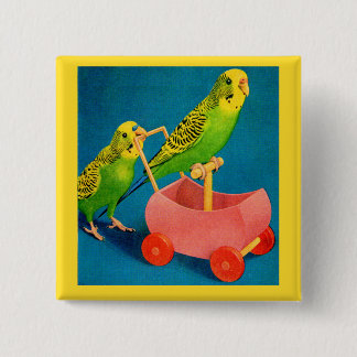 two parakeets button