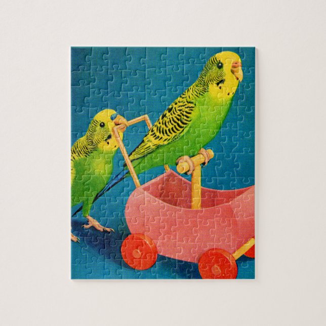two parakeets jigsaw puzzle (Vertical)