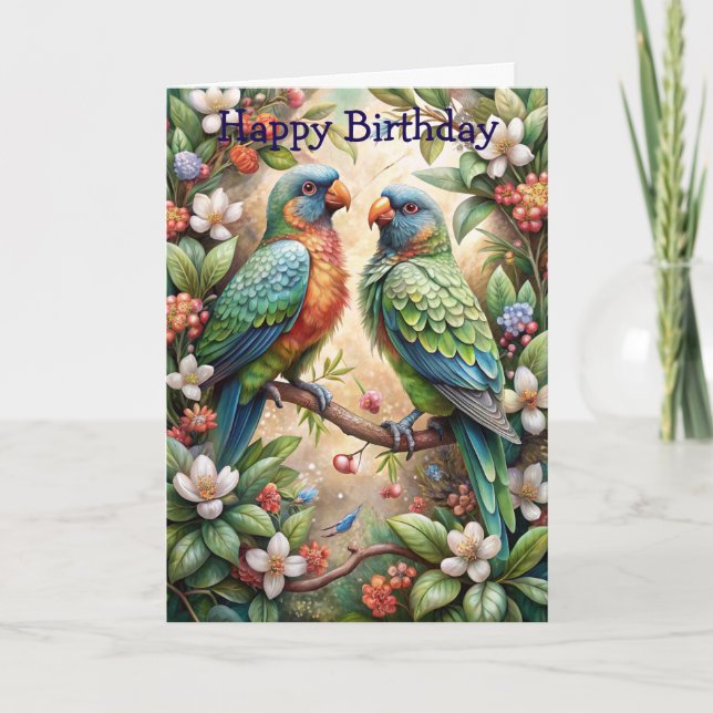 Two Parrots Card (Front)