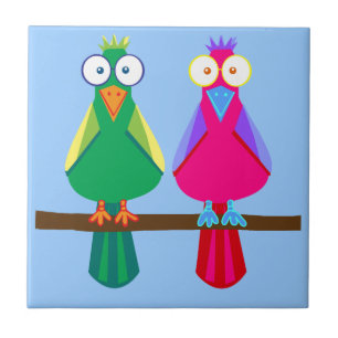 Two parrots ceramic tile