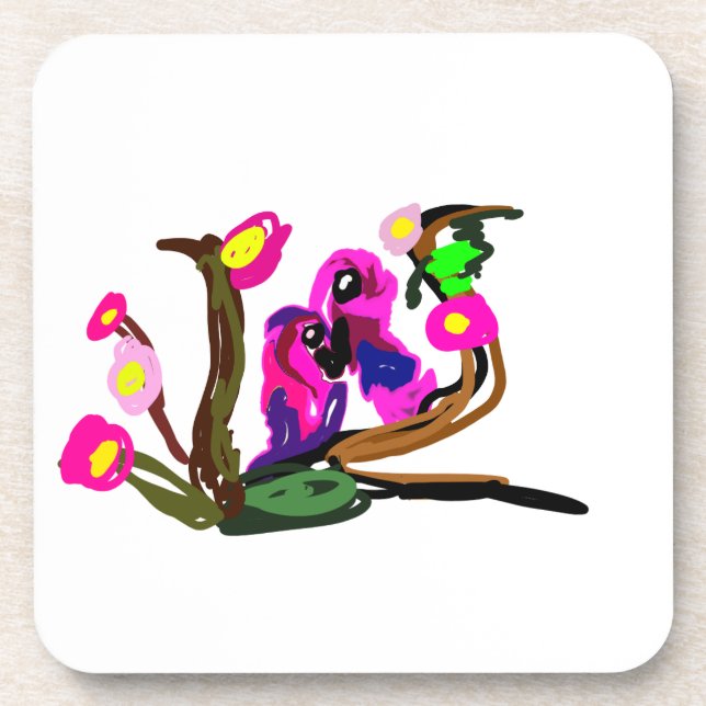 Two parrots live  beverage coaster (Front)