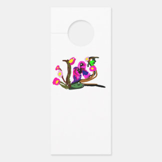 Two parrots live  door hanger