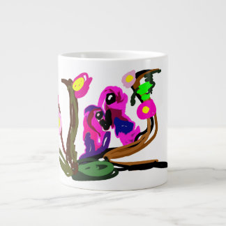 Two parrots live  giant coffee mug
