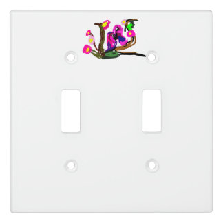 Two parrots live  light switch cover