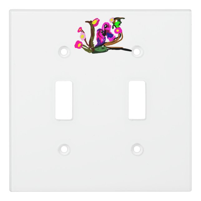 Two parrots live  light switch cover (Front)