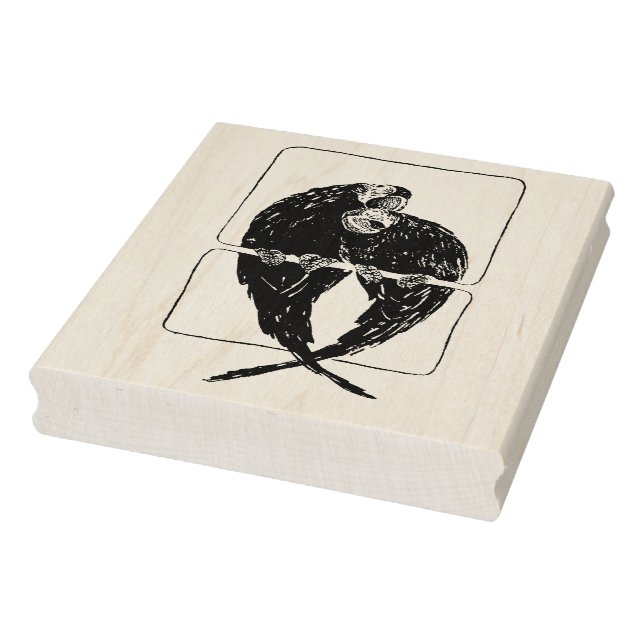 Two Parrots Wood Art Stamp (Stamp)