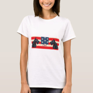 Two Patriotic Scottish Terriers T-Shirt