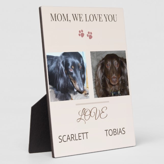 Two Paws Cherish Mom Always Plaque (Side)