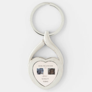 Two Paws Fill Mom's Heart With Love Keychain