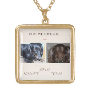 Two Paws Shine Their Love on Mom Gold Plated Necklace