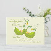 Two Pea Pods Baby Shower Invitation (Standing Front)