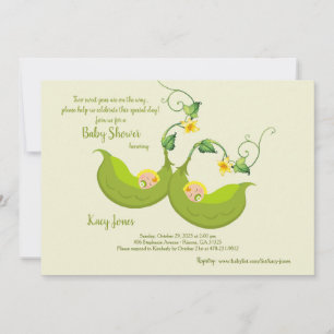 Two Pea Pods Baby Shower Invitation Custom