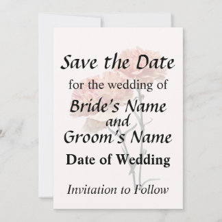 Two Peach and Pink Carnations Save The Date