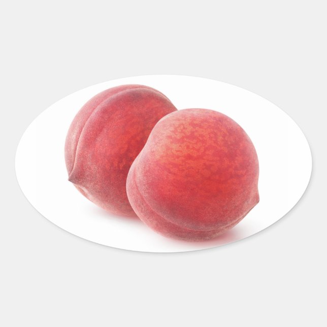 Two peaches oval sticker (Front)