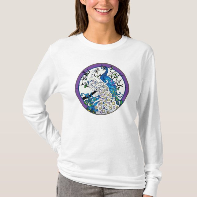 Two Peacocks Ladies Fitted Sweatshirt T-Shirt (Front)