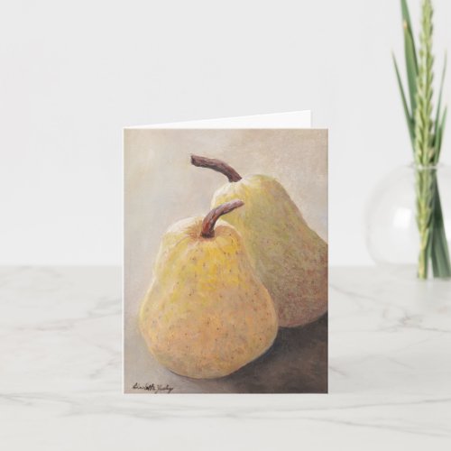 Two Pears Original Still Life Art Note Card