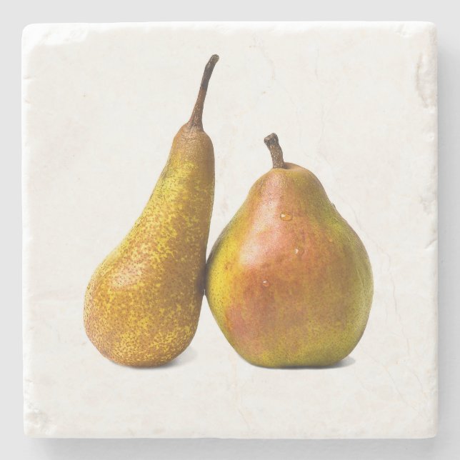 Two pears stone coaster (Front)