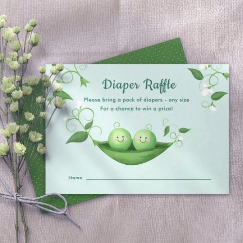 Two Peas Baby Shower Diaper Raffle Enclosure Card