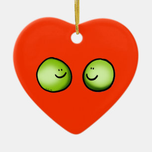 Two peas ceramic ornament