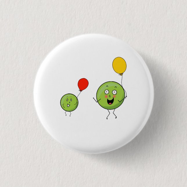 Two peas, cute pea theme button (Front)