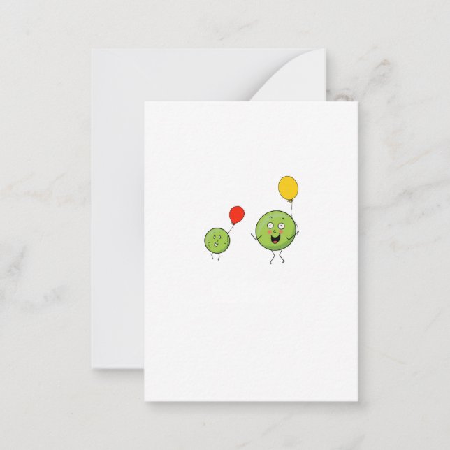 Two peas, cute pea theme note card (Front)