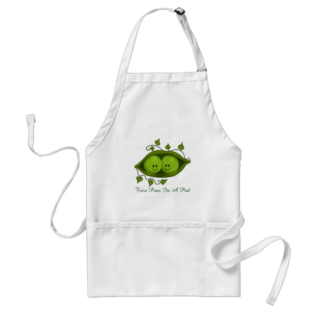 Two Peas In A Pod Adult Apron (Front)