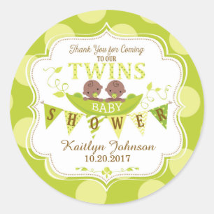 Two Peas in a Pod African Twins Thank You Label
