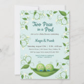 Two Peas in a Pod Baby Boy Shower Twins Invitation (Front)
