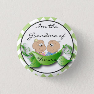Two Peas in a Pod Baby Girl and Boy Shower Theme Button
