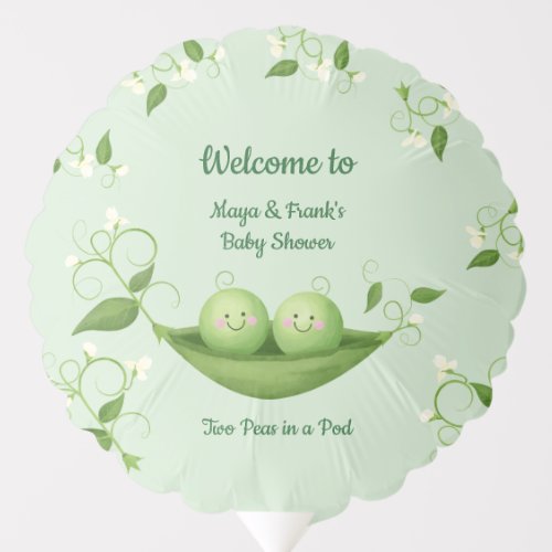 Two Peas in a Pod Baby Shower Balloon