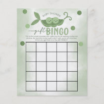 Two Peas In a Pod Baby Shower Bingo Game Flyer