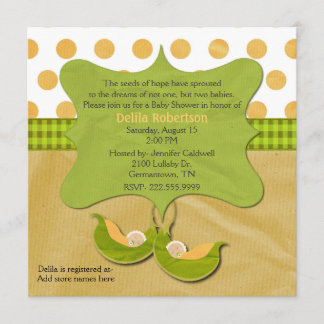 Two Peas in a Pod Baby Shower Custom Invitation